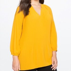 Eloquii Golden Yellow Pleated Blouse- NWT